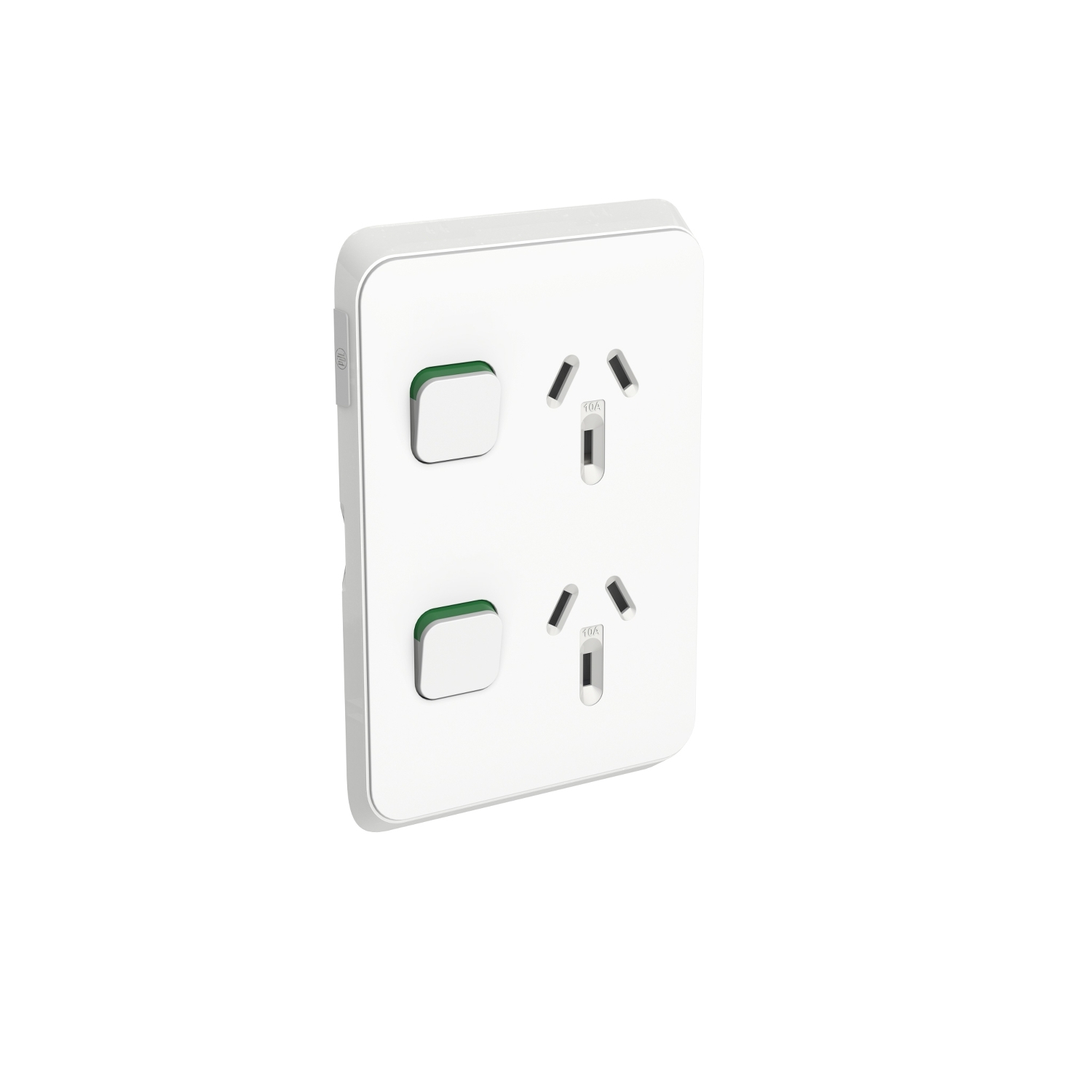 PDL392-VW - PDL Iconic Double Switched Socket Vertical 10Amp - Vivid White